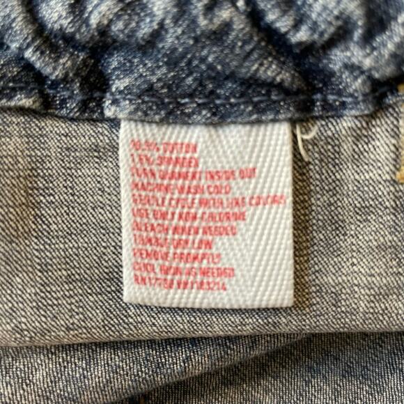 MOSSIMO SUPPLY CO VINTAGE Y2K LOW RISE FLAT POCKET CROP BLUE JEANS SIZE 13 - Picture 5 of 7